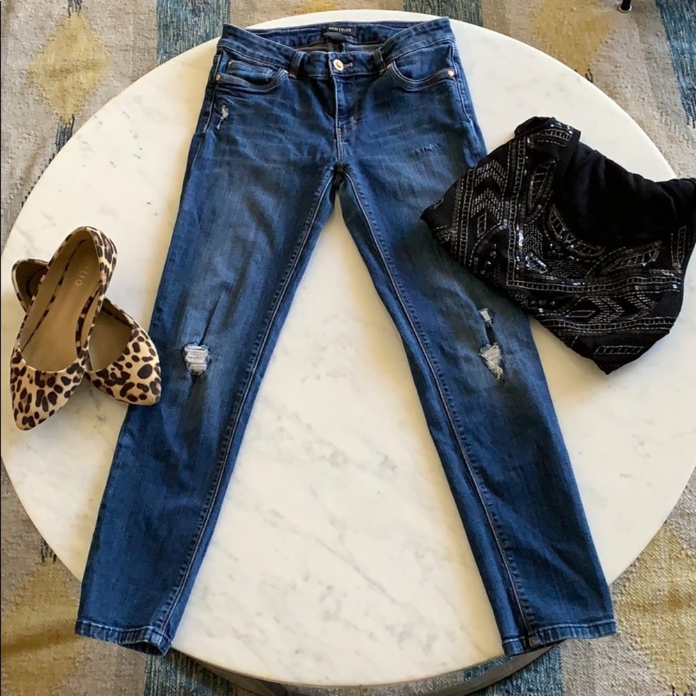 WHBM Distressed Skinny Jeans